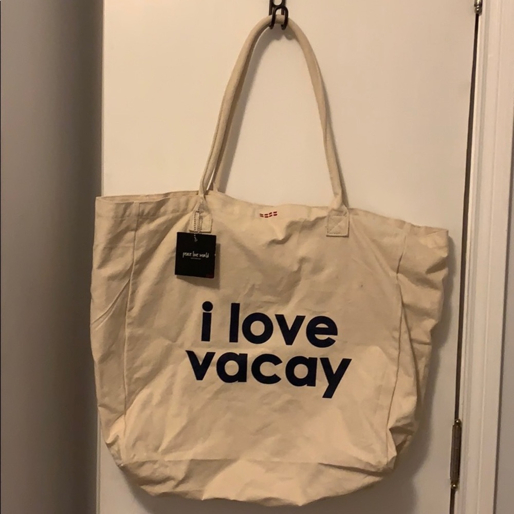 I love vacay canvas tote